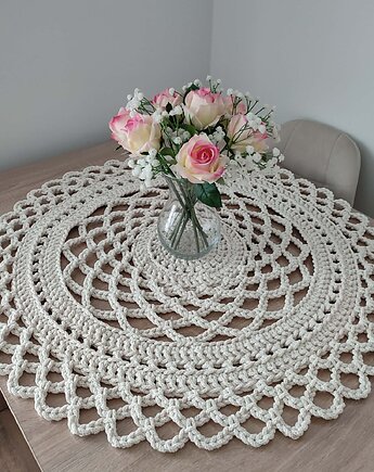 Serweta szydełkowa ze sznurka bawełnianego 80cm, MISZ MASZ Dorota Tyszko