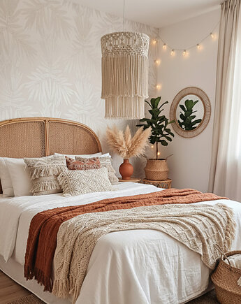 Abażur wiszący makrama boho, Barwny Zakątek