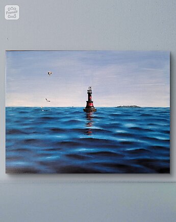 "Fale Adriatyku" - Obraz olejny na płótnie, 60x80 cm, kkjustpaint Karolina Kamińska