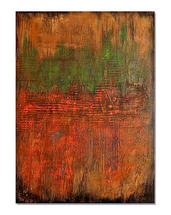 Rusty, obraz do salonu abstrakcja strukturalna na płótnie, Galeriai