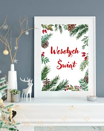PLAKAT Wesołych świąt Boże Narodzenie, black dot studio