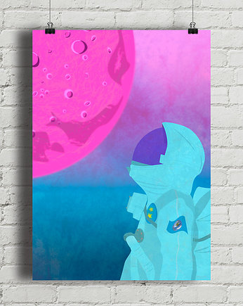 Astronauta - plakat fine art, giclee, minimalmill
