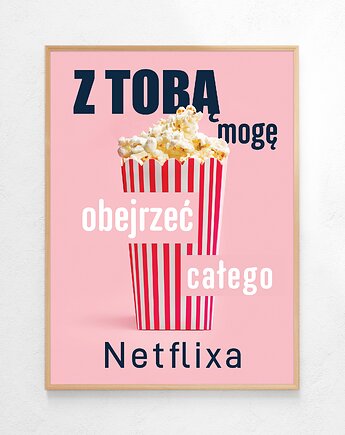 Plakat Netflix różowy, Czamarska grafika