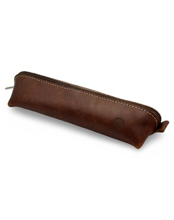 Etui na długopisy Piórnik skórzany tuba futerał Brązowy Parker Quality, Parker Quality