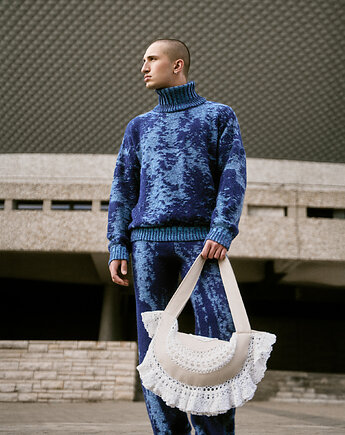 Moherowy sweter z golfem SMOKE, Maja Pilarek