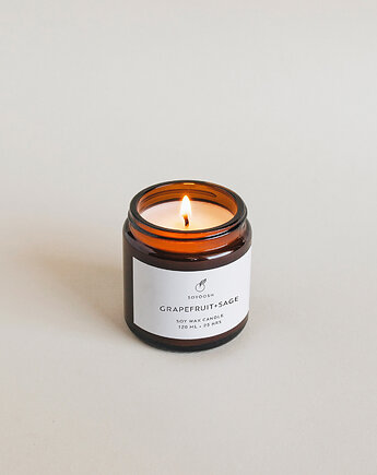 Świeca sojowa Grapefruit+Sage, SOYOOSH