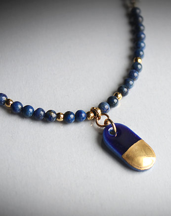 GOLD PILL/Lapis lazuli i stal chirurgiczna /UNIKAT, Magda Łysiak
