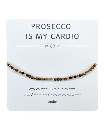 Prosecco is my cardio Bransoletka z alfabetem Morsea, karolina kosior