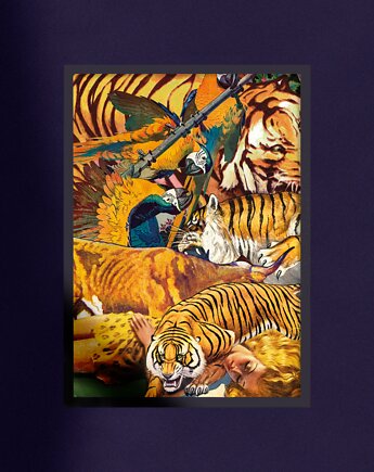 Kolaż / plakat dekoracyjny tygrys TIGER DREAMS, Something Weird Collage
