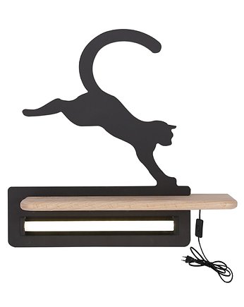 Lampka kinkiet półeczka LED 5W Cat Kids czarny, Candellux Lighting