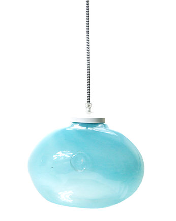 Szklana lampa wisząca MEDUSE turkusowa, GIE EL