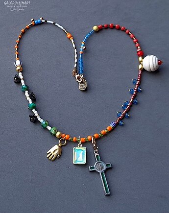 Eklektyczny naszyjnik boho i vintage jedność w różnorodności mix-unikat 2, Galeria Limart