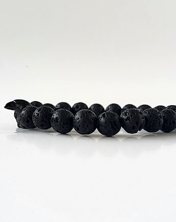Bransoletka męska BLACK BIRD -lawa wulkaniczna, ISSI Jewelry
