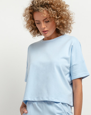 Bluza z krótkim rękawem T386, jasnoniebieska, TESSITA