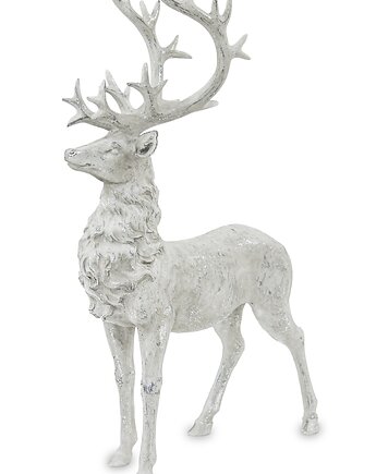 Dekoracja - figurka stojącego białego jelenia 52x15x30 cm KARGU, MIA home