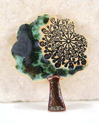 Ceramiczny magnes na lodówkę - drzewo, 10FingersArt