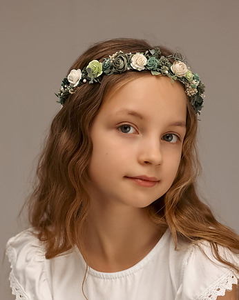 Delikatny wianek na głowę zieleń n.30723, Lola White