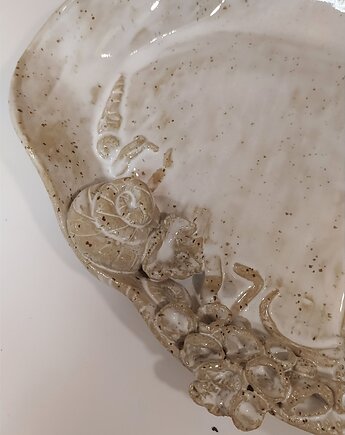 Unikatowa duża patera w stylu morskim , ręcznie lepiona i rzeźbiona, AM Natural Home Pracownia Ceramiczna