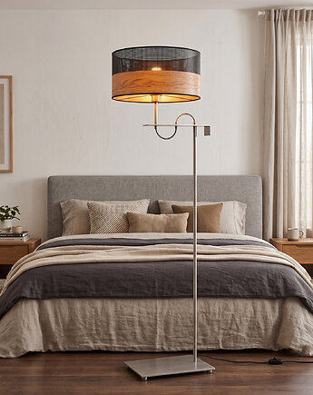 Nowoczesna lampa stojąca do sypialni obok łóżka KAMERUN DUAL, LYSNE