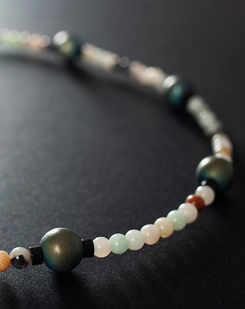 Naszyjnik z amazonitem, onyksem i hematytem. [ŁN14], Anillito