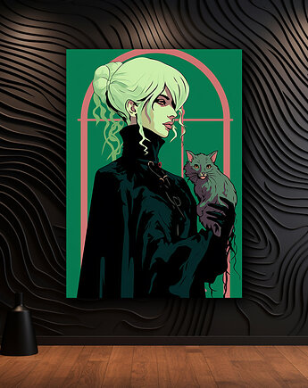 Portret Czarownicy - Plakat - Druk - Czarownica, Wiedźma, Halloween #13, Black Sapphire Art