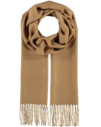 Szalik Męski szal beżowy camel prezent w gładki w jodełkę  elegancki, AKADEMIA STYLU