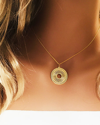 Naszyjnik z ażurowym kołem, duża rozeta, Anemon Atelier