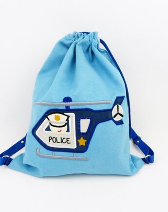 Plecak z helikopterem, prezent dla chłopca, plecak z policją, Enitka Sweet Baby Room
