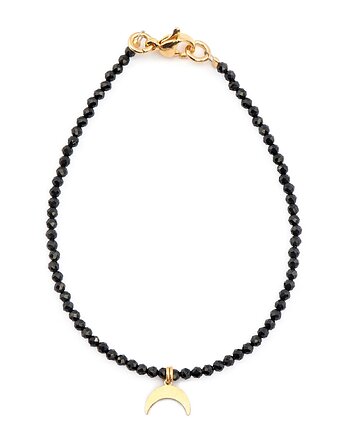 Bransoletka na zapięciu Czarny Spinel (2mm), Kulka Bransoletki