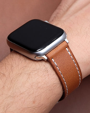 Pasek do zegarka Apple Watch  skórzany  jasny brązowy, OSOBY - Prezent dla dziadka