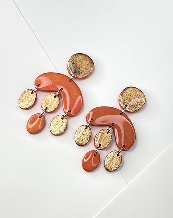 Wiszące kolczyki CIRCUS pomarańczowe, Clayee