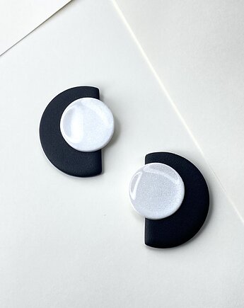 Kolczyki geometryczne sztyfty HALF, Clayee