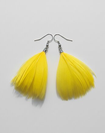 Żółte kolczyki z piórek, All My Jewelry
