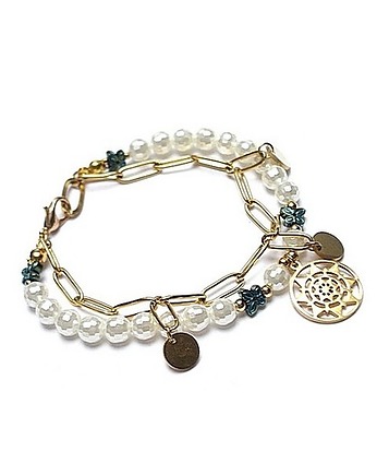 Pearls /white/ perły majorka - bransoletka, KiKa pracownia