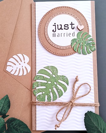 JUST MARRIED :: KARTKA ślubna :: MONSTERA, kaktusia