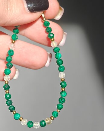 Bransoletka malachit cytryn, NESSING handmade