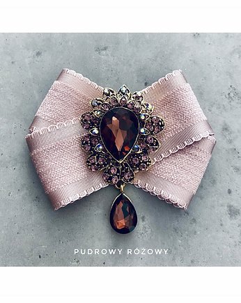Pudrowa Brosza z Ogromnym Herbacianym Kryształem, Pudrowy Różowy