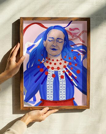 Autorska ilustracja - portret folkowy, Gilgotka.ilustracje