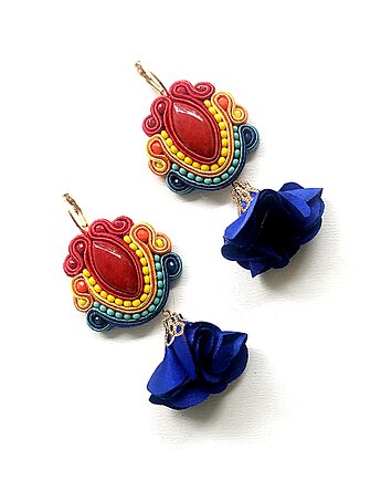 Sutaszowe kolczyki ASILA z kwiatami _ kolekcja 2025, Sylwia Żak