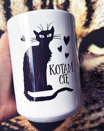 Kotam Cię, kubek na walentynki z kotem, kocham cię, Sowia Aleja