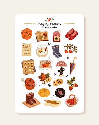 Hello, Autumn - arkusz papierowych naklejek A6, Och Monika