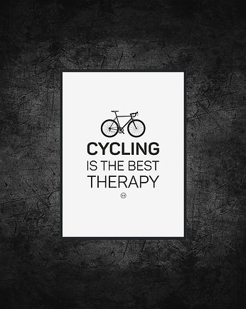Plakat z rowerem. Cycling is the best therapy, studioixi