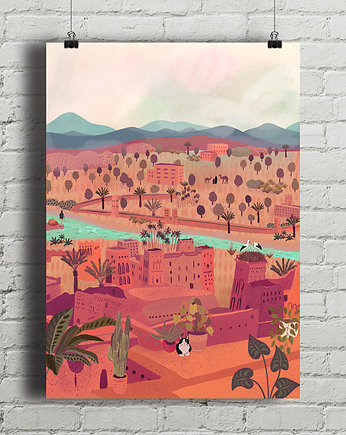 Maroko - plakat fine art giclee, minimalmill