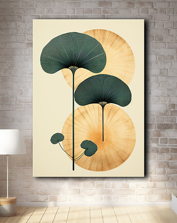 Tropikalne liście - Plakat - Loft, Minimalizm, Black Sapphire Art