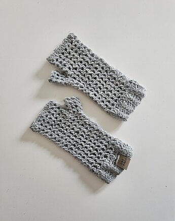 Mitenki retro z wełny Merino, Las i Łąka