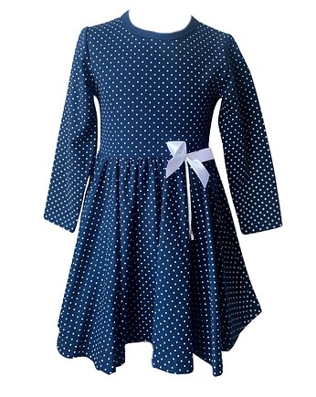 Sukienka Miss granatowa sukienka dla dziecka w groszki, OSOBY - Prezent dla dziewczynki