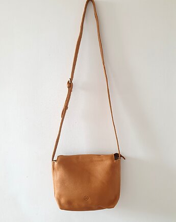 Torebka ze skóry na ramię, ELEGANTIA, camel, naniby