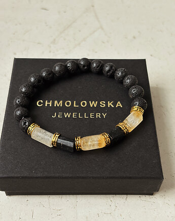 Bransoletka męska Cytryn i Turmalin, Chmolowska Jewellery