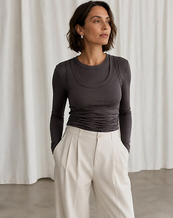 Top longsleeve espresso 2w1, Patchouli
