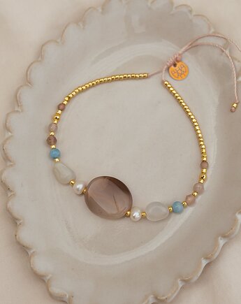 Bransoletka Harmonia Agat Perły Larimar, w hand works